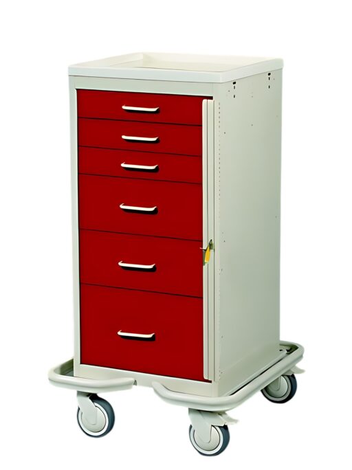 Steel Mini Tower Anesthesia Cart w/ 6 Drawers