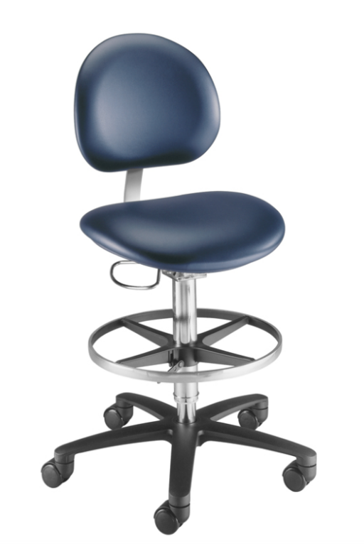 Pneumatic Laboratory Stool w/ Backrest