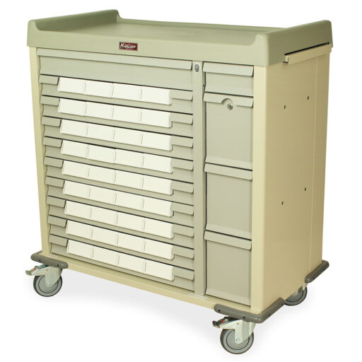 Standard Med Bin Cart w/ Key Lock & 36 - 5in Bins - Image 2