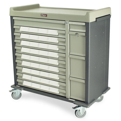 Standard Med Bin Cart w/ Key Lock & 36 - 5in Bins - Image 3