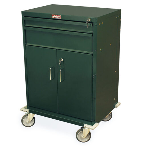 Tall Procedure Cart w/ Key Lock, Storage & 2 Drawers - Image 3