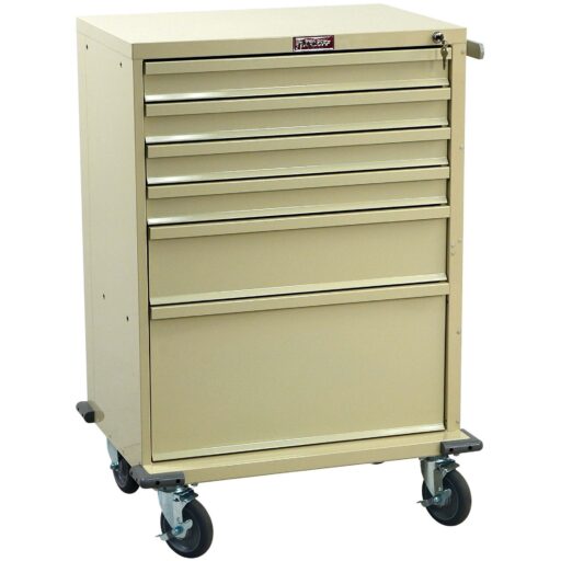 Tall Procedure Med Cart w/ Key Lock & 6 Drawers - Image 2