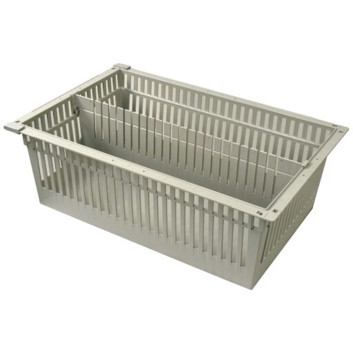 8in MedStor Max Plastic Bin Tray w/ 1 Long Divider