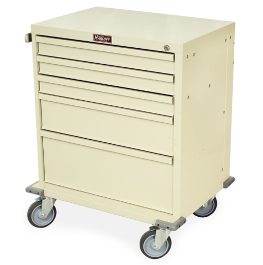 34in High 5-Drawer Treatment Cart w/ Key Lock