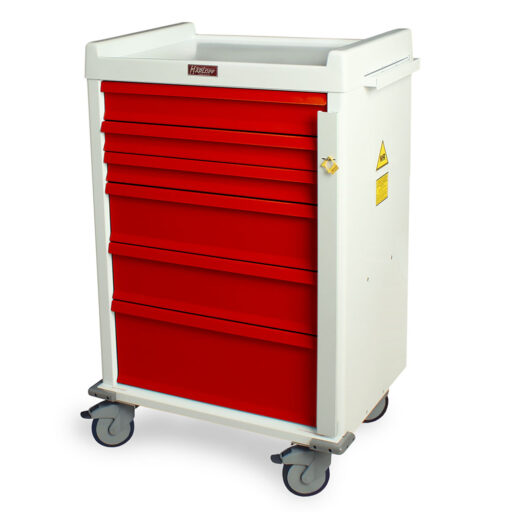 MRI Compatible Aluminum EMG Cart w/ Breakaway Lock & 6 Drawers - Image 2