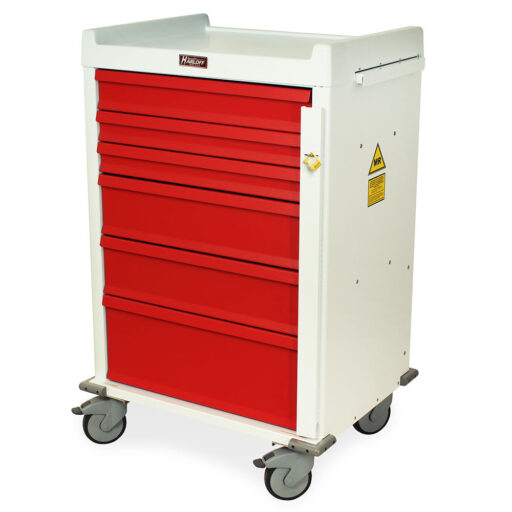 MRI Compatible Aluminum EMG Cart w/ Breakaway Lock & 6 Drawers