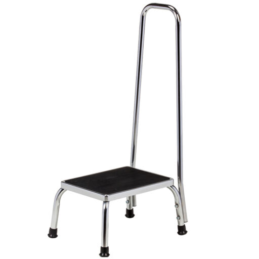 Chrome Step Stool w/ Handrail