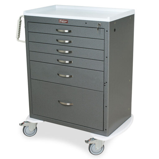 Tall Medical Standard Width Cart w/Key Lock & 6 Drawers