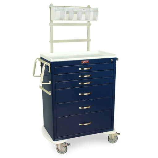 Tall Anesthesia Standard Width Cart w/ Key Lock & 6 Drawers - Image 2