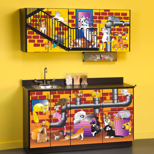 Alley Cats & Dogs Themed Pediatric Cabinet Set