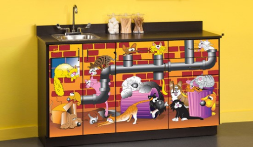 Alley Cats & Dogs Themed Pediatric Cabinet Set - Image 3