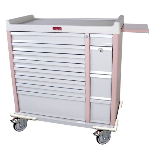 294 Capacity Aluminum Med Box Cart w/Standard Pkg & 12 Drawers