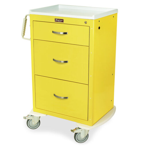 Tall PPE Medium Width Cart w/ Key Lock & 3 Drawers