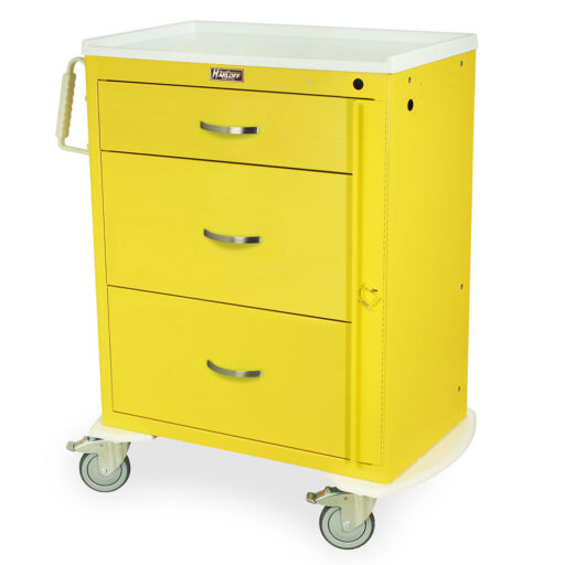 Tall Emergency Standard Width Cart w/ Breakaway Lock & 3 Drawers - Image 2