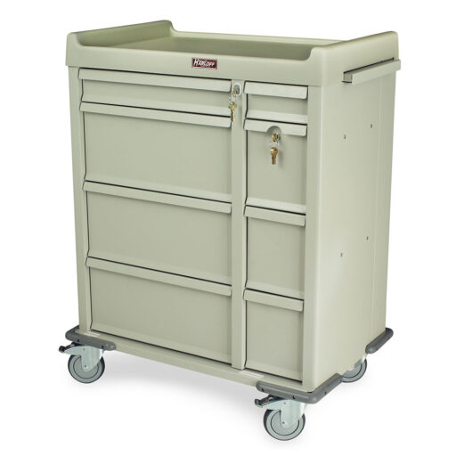 600 Punch Card Capacity Asst. Living Med Cart w/Key Lock