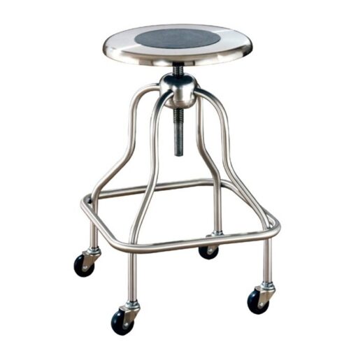 Stainless Steel Revolving Stool w/ Height Adjustment