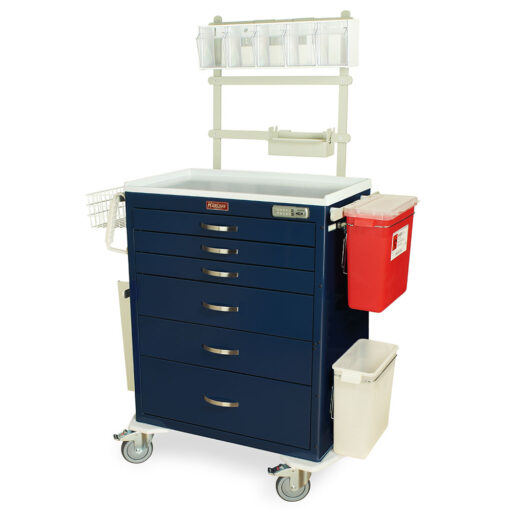 Tall Anesthesia Standard Width Cart w/ANS Pkg, E-Lock & 6 Drawers - Image 2