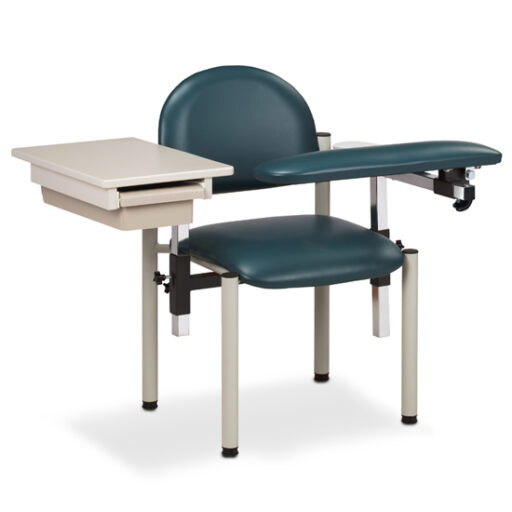 Padded, Blood Drawing Chair w/ Padded Flip Arm and Drawer