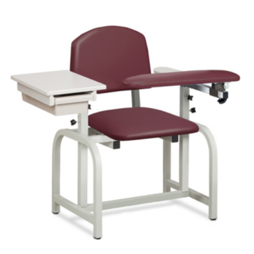 Fully Padded Blood Drawing Chair w/ Flip Arm & Drawer