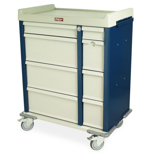 600 Punch Card Capacity Aluminum Medication Cart w/ Key Lock - Image 3