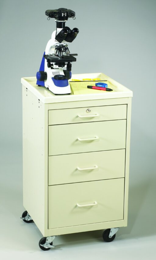 Steel Mini Value Medical Cart w/ Top Key Lock & 4 Drawers - Image 2