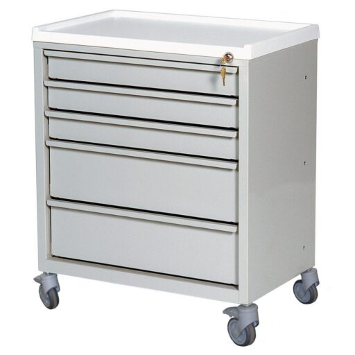 Mini Economy Treatment Cart w/Key Lock & 5 Drawers