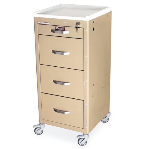 Tall Isolation Mini Width Cart w/ Key Lock & 4 Drawers - Image 2