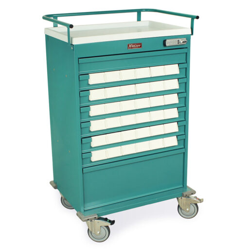 MED Bin Cart w/Electronic Push Lock & 36 - 3.5in Bins