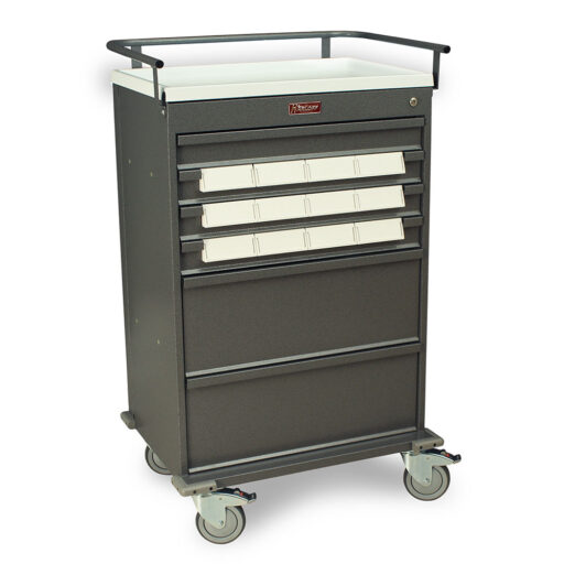 STD Med Bin Cart w/Basic E-Lock, Keylock Override & 12 - 5in Bins - Image 2