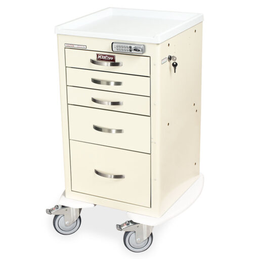 Short Isolation Cart Mini Width w/Key Lock & 5 Drawers