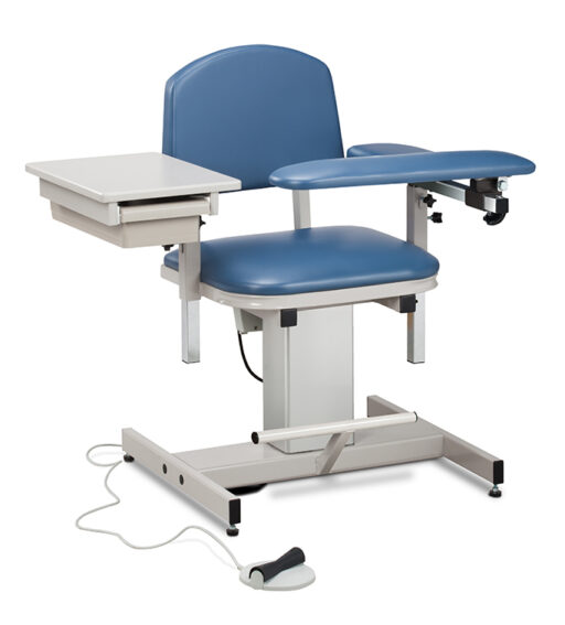 Power Blood Drawing Chair w/Padded Flip Arm & Drawer