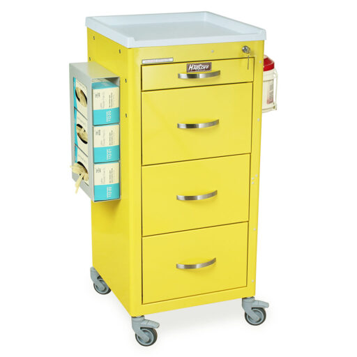 Tall PPE Isolation Cart Mini Width w/Key Lock & 4 Drawers - Image 2