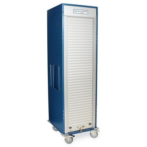 Single Column Medical Storage Cart w/ Tambour Door & Key Lock - Image 2