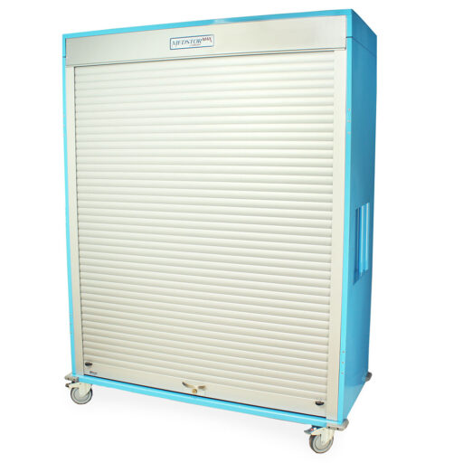 Triple Column Medical Storage Cart w/Tambour Door & Key Lock - Image 2