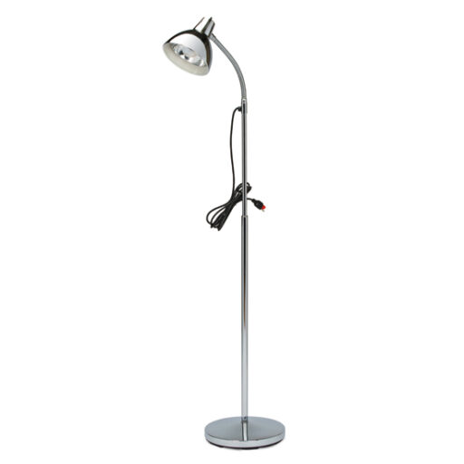 Chrome Floor Gooseneck Lamp