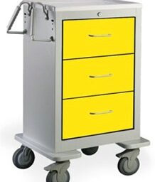 3 Drawer Slim Tall Steel Isolation Cart