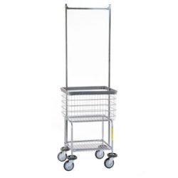 Deluxe Elevated Laundry Cart w/ Pole Rack