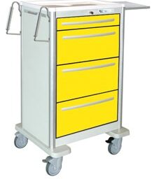 4 Drawer Extra Tall Aluminum Isolation Cart