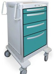 4 Drawer Medium Lightweight Aluminum Bedside/Slim Cart