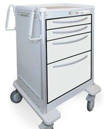 4 Drawer Mini Lightweight Aluminum Bedside/Slim Cart