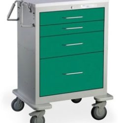 4 Drawer Short Steel Anesthesia Cart