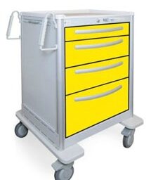 4 Drawer Slim Medium Lightweight Aluminum Isolation Cart