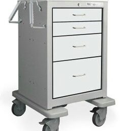 4 Drawer Slim Mini Steel Treatment Cart