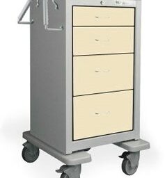 4 Drawer Slim Tall Steel Treatment Cart