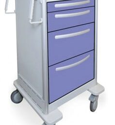 4 Drawer Tall Lightweight Aluminum Bedside/Slim Cart