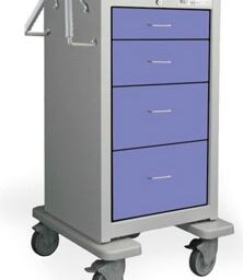 4 Drawer Tall Steel Bedside/Slim Cart