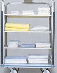 4 Shelf Open Aluminum Linen Cart - 24in W