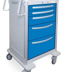 5 Drawer Extra Tall Aluminum Anesthesia Cart
