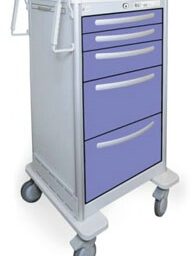 5 Drawer Extra Tall Lightweight Aluminum Bedside/Slim Cart