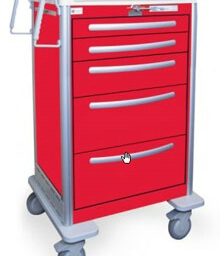 5 Drawer Extra Tall Lightweight Aluminum Crash Cart